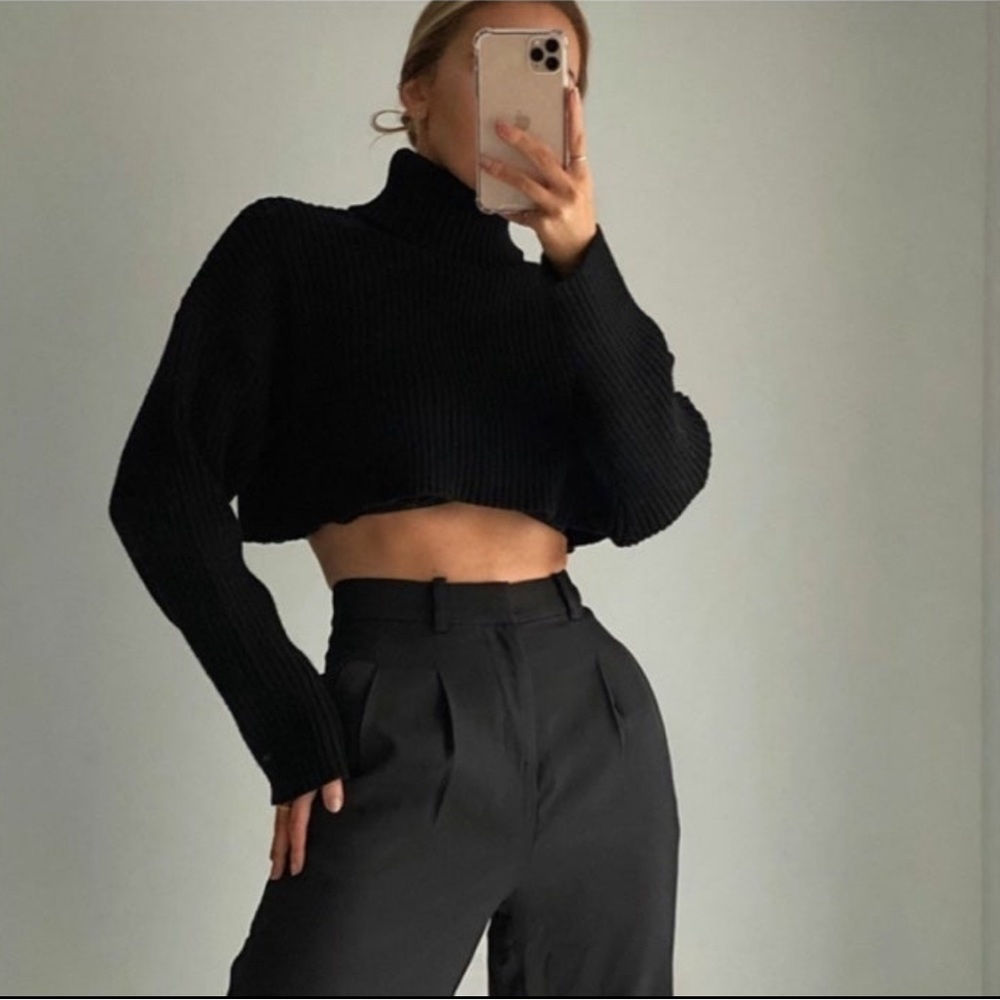 ZARA cropped turtleneck sweater